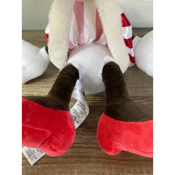 Disney Minnie Mouse Christmas Plush 2023 Holiday‎ Red Striped Dress Santa Hat - Picture 8 of 11